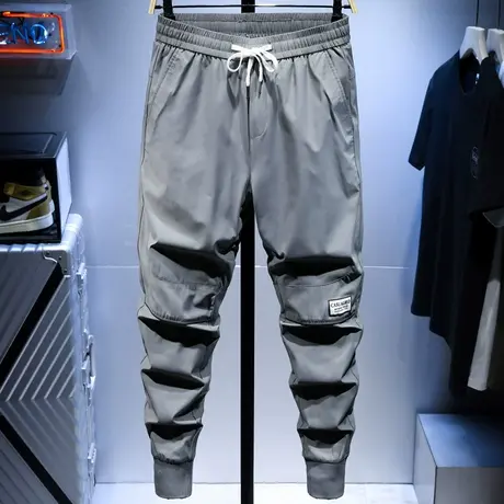 夏季薄款男士冰丝休闲宽松韩版速干运动裤潮流休闲长裤子男大码潮图片