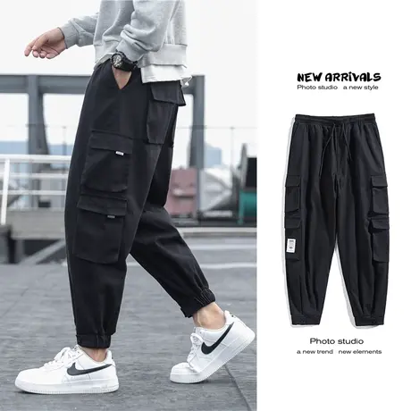 工装裤男冬季束脚潮牌大码男士加绒裤子加肥加大休闲男裤潮秋冬款商品大图