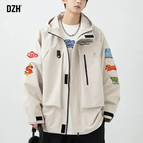 男士冲锋衣男连帽秋季防泼水外套男款2023新款情侣登山服户外夹克商品大图