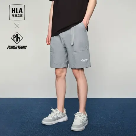 HLA/海澜之家POWER YOUNG系列休闲中裤24春夏新松紧腰五分裤子男商品大图