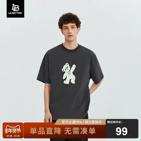 Lilbetter短袖男2024新款五分袖t恤男装衣服百搭潮牌半袖宽松体恤商品大图
