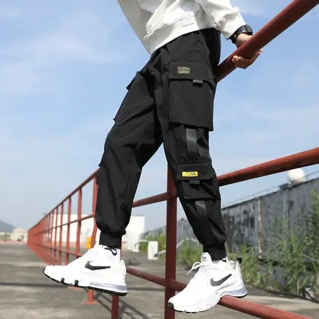 运动裤子男士秋冬季2022新款休闲长裤加绒加厚卫裤春秋款束脚裤潮商品大图