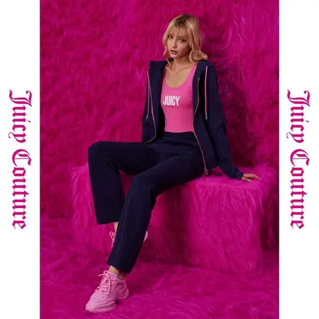 Juicy Couture橘滋秋冬新款绣花女式阔腿休闲裤商品大图