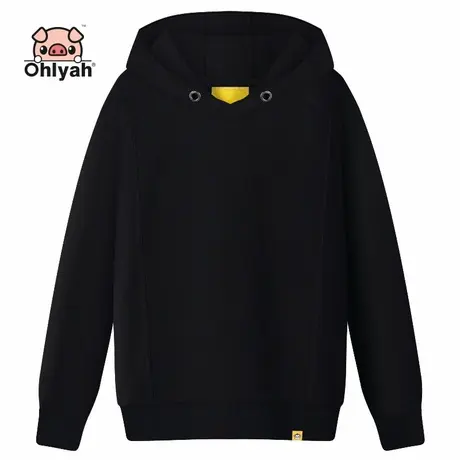 Ohlyah大码外套黑色纯棉帽衫卫衣情侣装男女长袖学生休闲班服定制商品大图