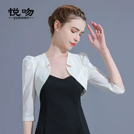 网纱小披肩女夏百搭短款薄短外套2023新款七分袖开衫裙子外搭坎肩图片