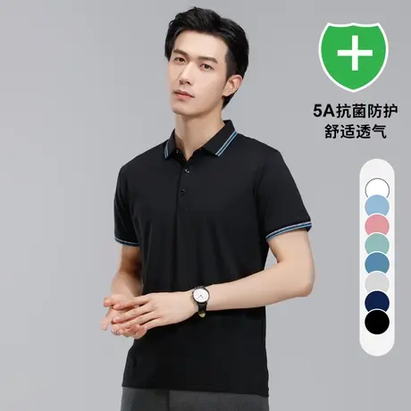 短袖t恤男翻领2023年夏季商务男装新款中青年百搭休闲男士polo衫图片