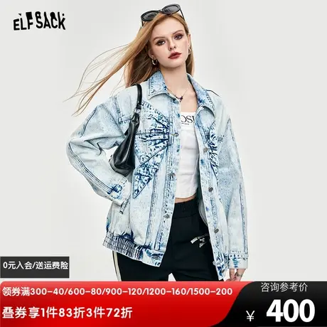 妖精的口袋蝴蝶结水洗牛仔短外套女2024年早春新款设计感短款外套图片