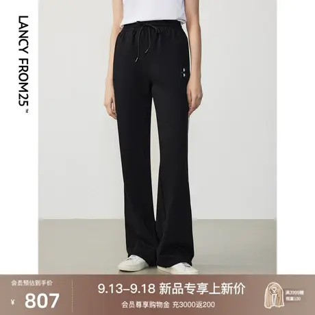 【迪士尼小鹿斑比系列】朗姿棉质显高阔腿卫裤2023冬季新款休闲裤商品大图