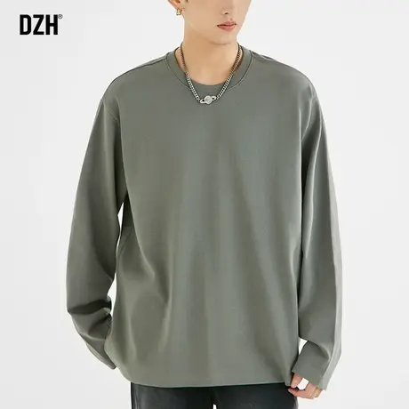 男士纯棉t恤男长袖上衣潮牌宽松男装2023新款男款卫衣秋季打底衫商品大图