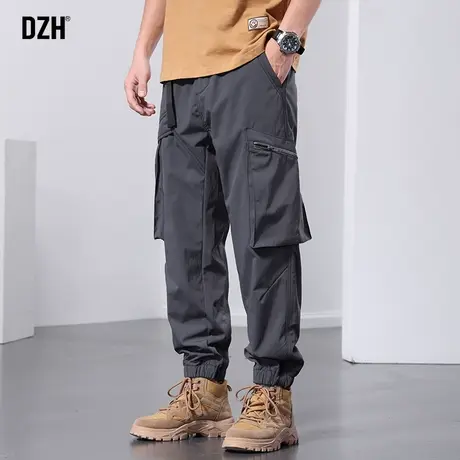 男士深灰色工装裤男宽松束脚潮牌春夏裤子2023新款休闲裤百搭长裤商品大图
