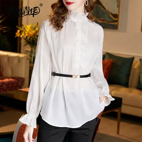【1件7.9折】春装新品气质优雅百搭衬衫时尚通勤OL衬衣女士上衣图片