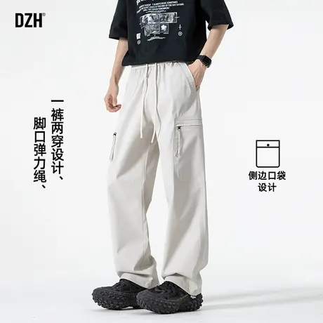 男士白色工装裤男高级感痞帅裤子男款直筒休闲裤宽松男裤2025新款商品大图