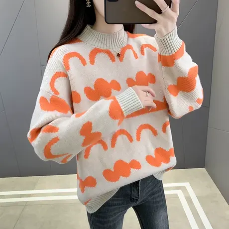 半高领毛衣女针织套头打底衫2023年秋冬新款韩版宽松洋气女内搭潮图片