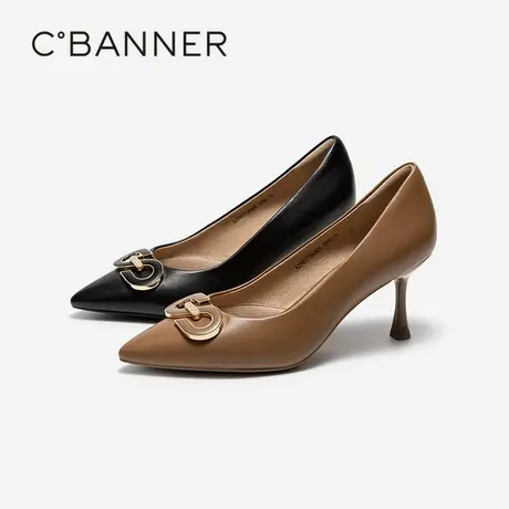 【静音系列】千百度羊皮超高跟鞋女百搭气质新款细跟法式浅口单鞋图片