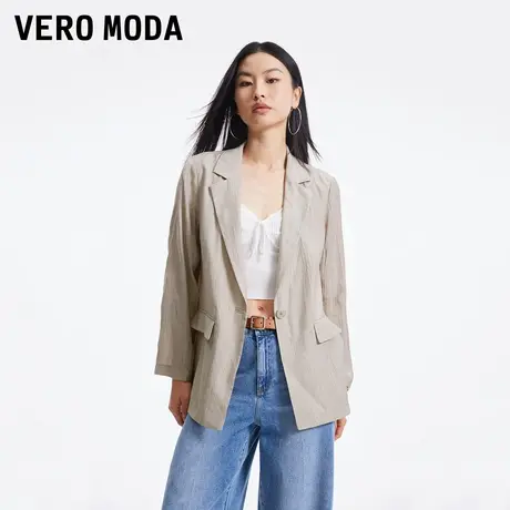 Vero Moda奥莱西装外套女早秋新款优雅气质肌理感九分袖宽松上衣商品大图