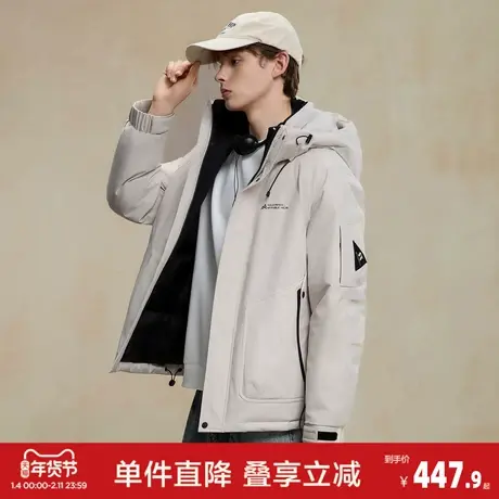 唐狮2026秋冬季短款羽绒服男连帽工装夹克加厚保暖羽绒外套休闲潮图片