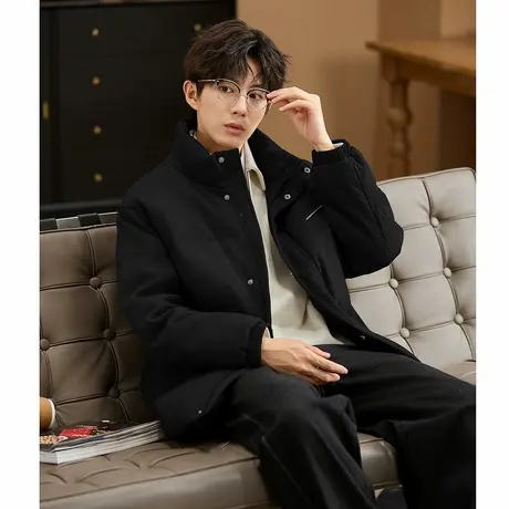 唐狮冬季新款男羽绒服立领肌理感厚外套金属标细节厚外套保暖TMTA商品大图