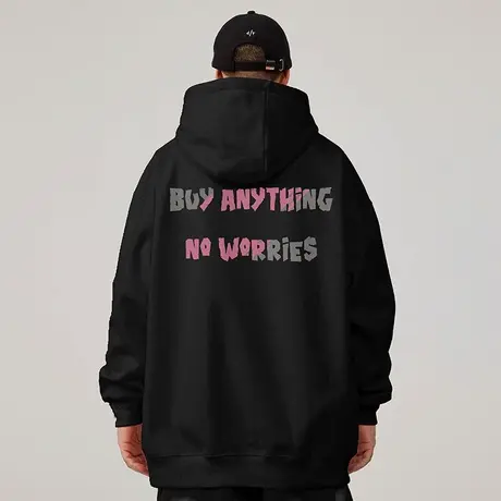 大码连帽美式重磅复古胖子男装潮流宽松做旧卫衣加绒加厚春秋冬款商品大图