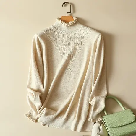 半高领毛衣女冬内搭2021年新款针织打底衫女宽松秋冬装洋气外穿商品大图