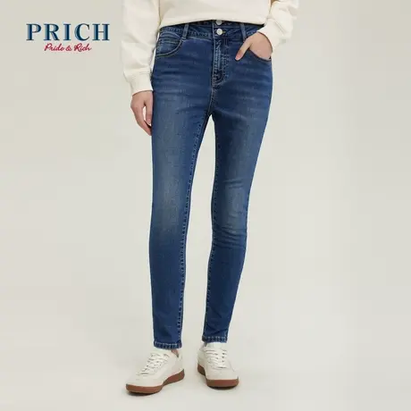 PRICH牛仔裤新品秋冬新款加绒显瘦修身时尚百搭裤子女图片