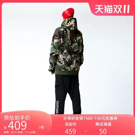 Aape男装秋冬猿颜徽章字母标签多口袋束脚加绒休闲裤6445XXB商品大图