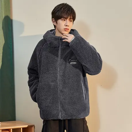 唐狮仿羊羔绒外套男士新款冬季棉衣服韩版宽松保暖加厚棉袄男潮流图片