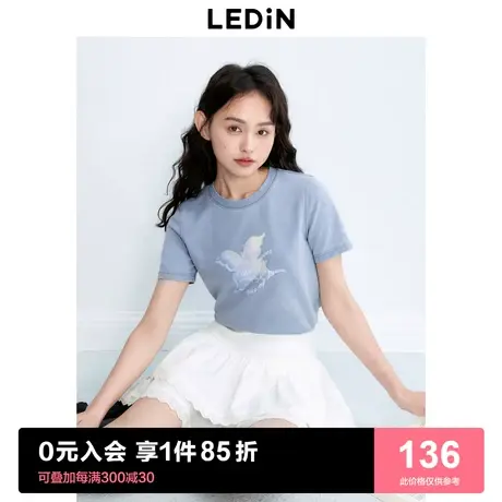 乐町新品蝴蝶修身正肩短袖T恤2023秋季新款女装短款甜辣小上衣女图片