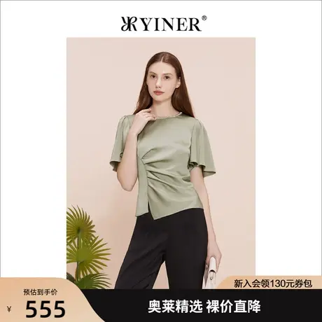 YINER音儿女装2023夏季新款衬衫8C63270106商品大图