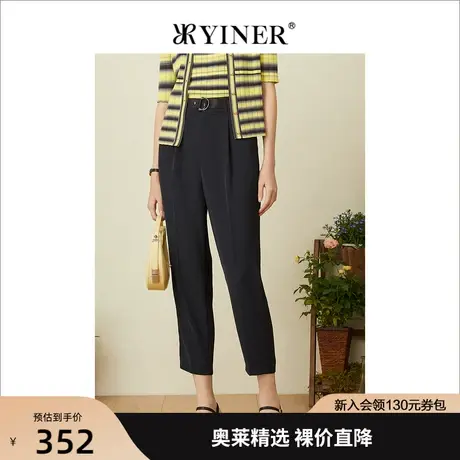 YINER音儿专柜女装2022夏季新款西装裤薄款休闲直筒裤商品大图