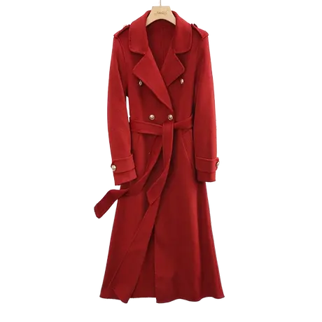 时尚大牌双面呢外套2022年冬季新款女士气质温柔长款显瘦通勤上衣商品大图