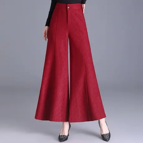 鱼尾裙裤女长裤2023秋季新款高腰百搭显瘦气质休闲裤时尚提花裤子商品大图