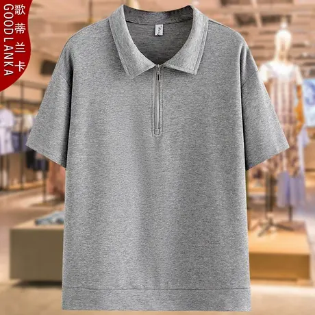 40-50岁中年胖妈妈夏装纯棉上衣加肥加大码宽松时尚POLO衫短袖T恤商品大图