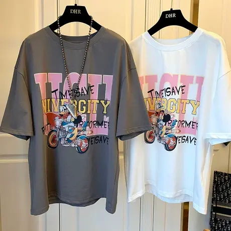 大码胖mm短袖t恤女2021年新款薄款宽松韩风chic别致设计感上衣夏商品大图