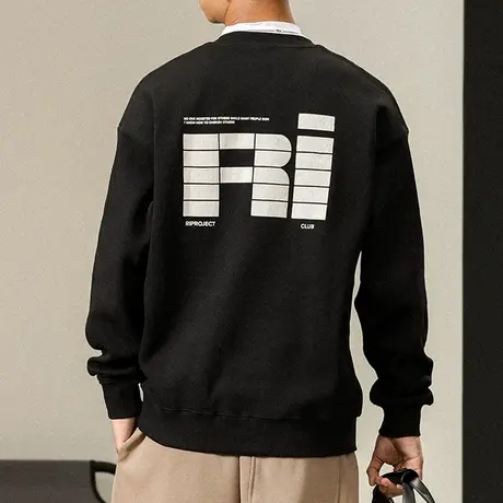 潮牌字母男装百搭时尚大码卫衣男士长袖春秋款时尚圆领百搭卫衣商品大图