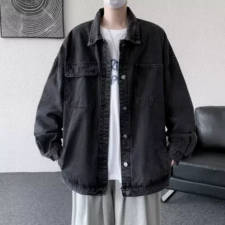 日系cityboy复古水洗牛仔外套男春秋季潮牌高街宽松工装夹克上衣商品大图
