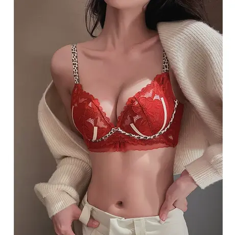 调整型小胸聚拢薄款内衣女无钢圈收副乳上托提拉文胸罩防下垂套装商品大图