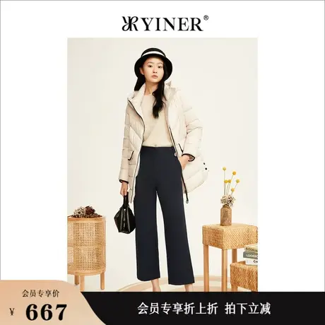 YINER音儿女装冬季法式优雅直筒裤腿显瘦长裤高级感休闲裤图片
