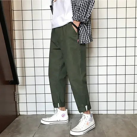 ins坠感工装裤男潮牌港风直筒裤子夏季薄款宽松休闲阔腿九分男裤商品大图