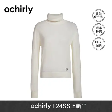 高领羊毛毛衣女 ochirly欧时力2024新款早春宽松金银丝轻薄气质商品大图