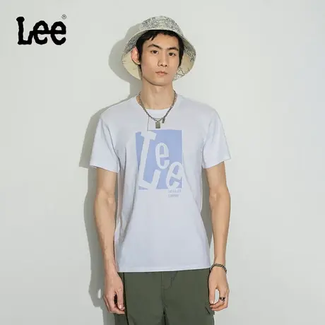 Lee商场同款23春夏新品标准版印花白色男短袖T恤LMT0016163RX-K14图片