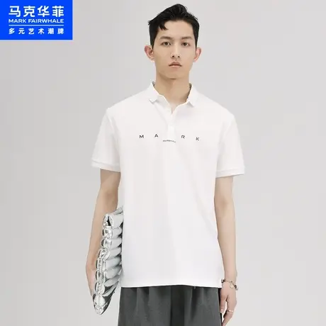 抗菌面料字母印花夏季时尚休闲下摆开衩罗纹袖口男生POLO衫商品大图