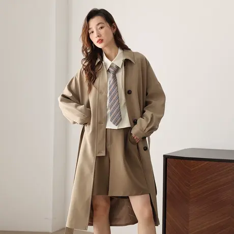 嘉茱莉2023年新款韩系风格穿搭风衣女中长款今年流行外套女春秋季图片