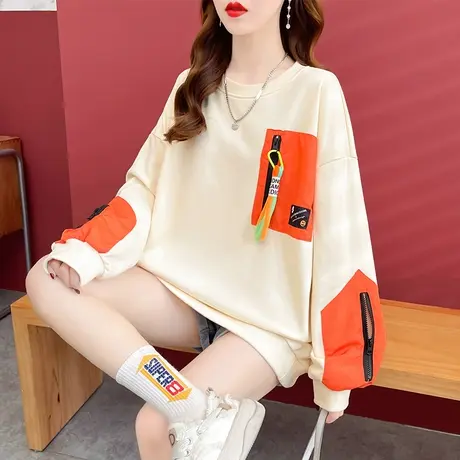 早秋装设计感小众卫衣女春秋韩版宽松初秋百搭ins薄款上衣外套潮图片