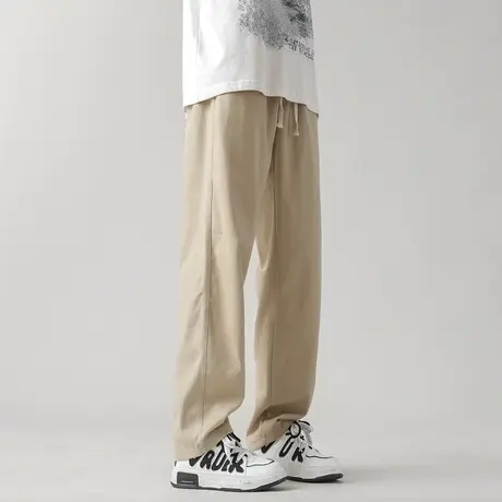 Cityboy日系休闲宽松长裤男秋季新款基础直筒抽绳工装裤子男大码商品大图