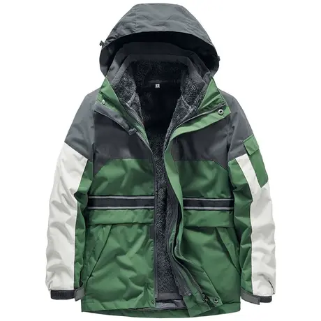 VIP秋冬季冲锋衣男女三合一可拆卸加绒加厚夹克连帽风衣外套潮牌商品大图