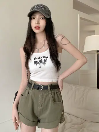 白色针织吊带背心女西装打底内搭性感上衣服外穿潮ins超火无袖t恤商品大图