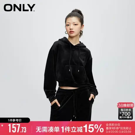 ONLY冬季时尚气质百搭刺绣宽松连帽卫衣女|12349S022商品大图