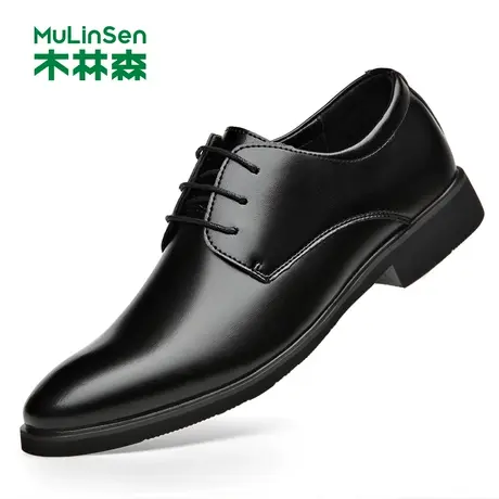 木林森男鞋2023春季新款英伦商务正装皮鞋男士真皮软底鞋子商品大图