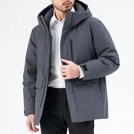 坦博尔羽绒服男2022年新款短款连帽休闲冬季大口袋工装外套潮图片
