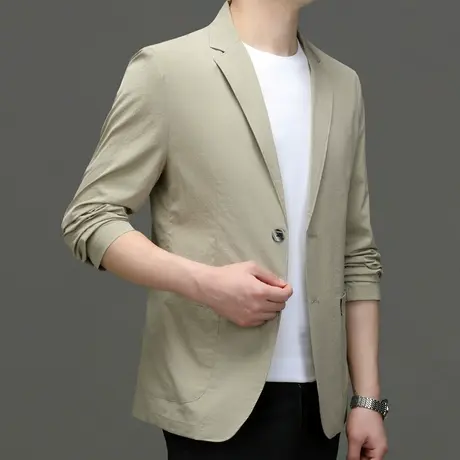 夏季超薄款透气防晒衣男冰丝西装皮肤衣休闲单西服防晒服单件外套商品大图